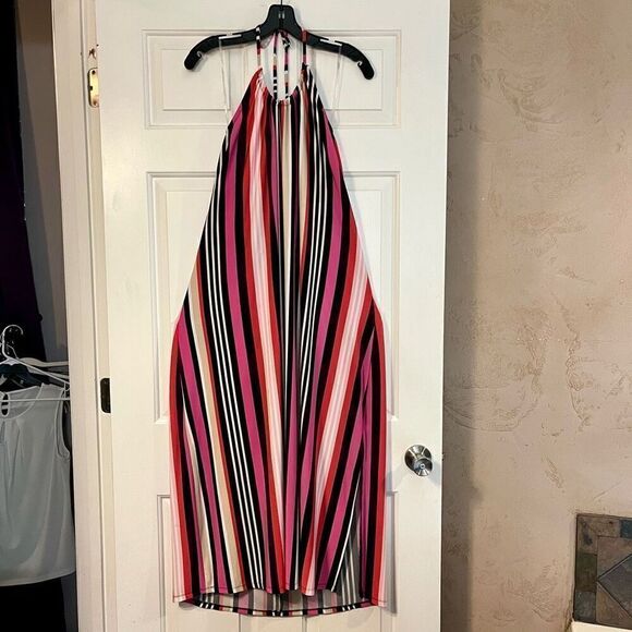 Lane Bryant Multicolored Halter Neck Swing Maxi Dress 18/20 - Picture 3 of 14
